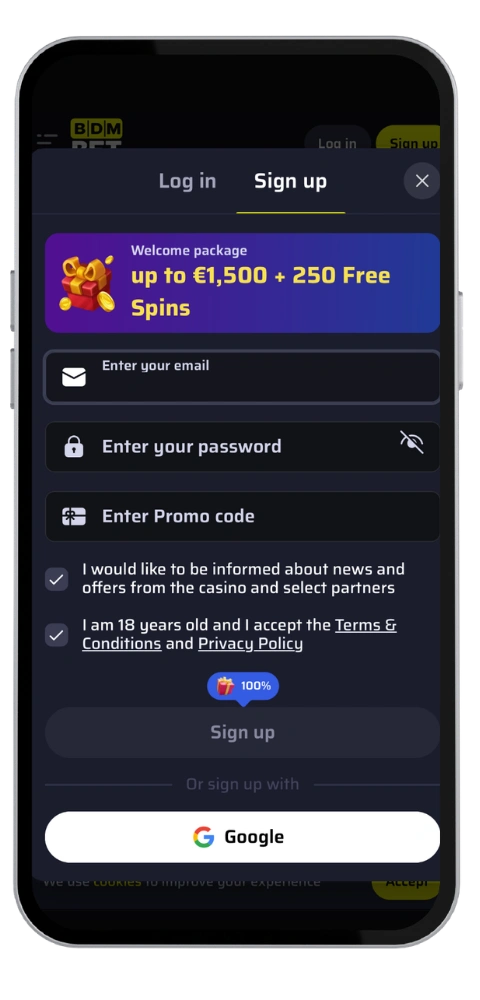 BDM Bet conta login